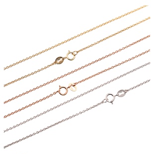 18k金项链o字链黄金白金玫瑰彩金男女长款毛衣链百搭素链单链子