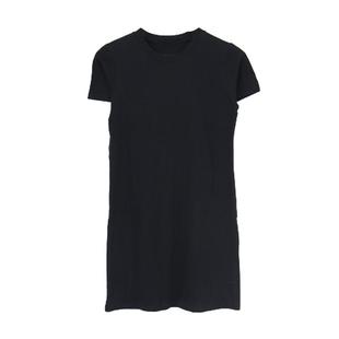 白色圆领t恤连衣裙女短袖2025夏新款修身显瘦中长款百搭打底裙子