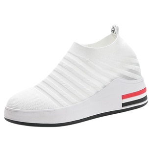 超轻网鞋运动鞋女款夏季薄款网面透气小白鞋一脚蹬内增高布鞋轻便