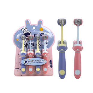 山姆同款太空宇航员儿童三面牙刷软毛卡通造型宝宝换牙期牙刷