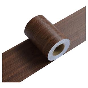 pvc木纹贴纸自粘棕色直纹自粘墙纸厨房木板窟窿修边装饰家具修补