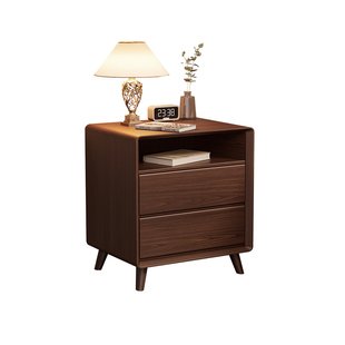 红林日记全实木床头柜现代简约卧室储物柜矮柜家用小型床边收纳柜