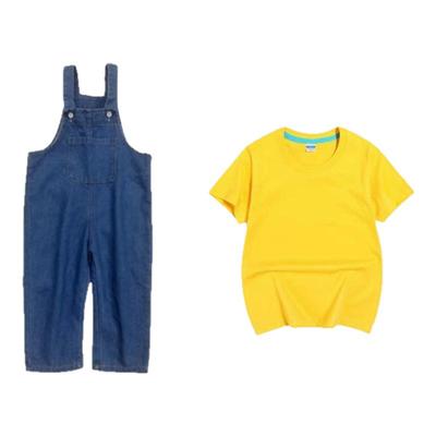 童国庆演出服牛仔背带裤棉质套装