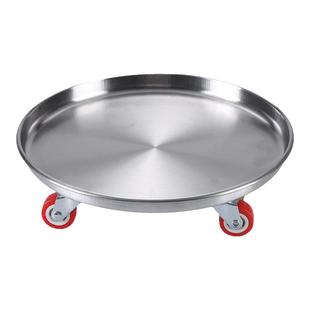 不锈钢花盆托滚轮带轮轮子万向轮圆形花盆托盘加厚盆栽托盘带轮子