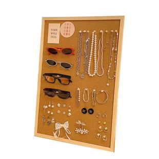 饰品收纳软木板桌上墙面装饰首饰盒耳钉耳饰墙上展示架桌面置物架