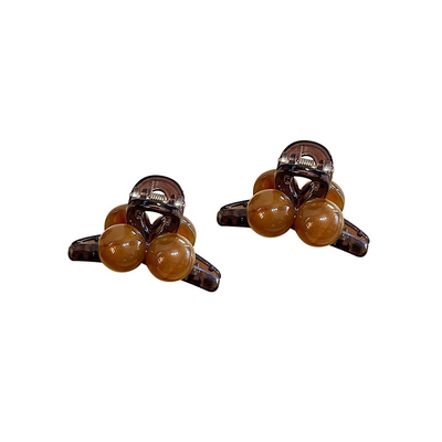 夏季咖色珍珠小抓夹头饰