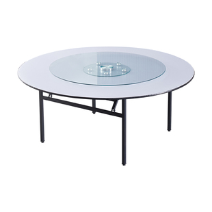 酒店折叠餐桌椅宴会厅酒席圆台面饭店包厢10人15人20人大圆桌家用