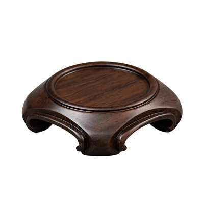 实木整木圆形花瓶盆景茶壶奇石摆件紫砂壶瓷器古玩佛像底座木托架