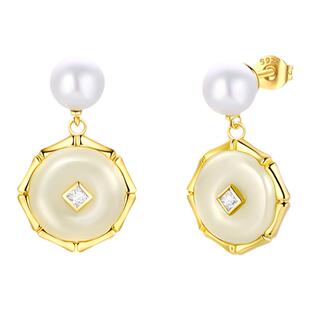 宫主平安扣知竹耳钉和田玉耳环国风送女友高级感轻奢送妈妈精致