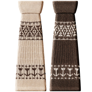 费尔岛袜套堆堆袜子女中筒秋冬季显瘦保暖复古y2k小腿袜护膝腿套