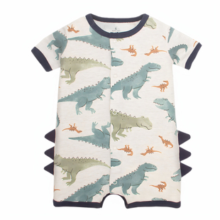 外贸童装夏男女宝宝短袖连体衣婴儿纯棉半袖平角哈衣新生儿包屁衣