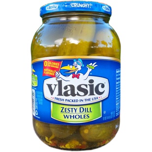 美国犹太醋腌青瓜黄瓜条酸爽即食罐头西餐冷菜VLASIC KOSHER DILL