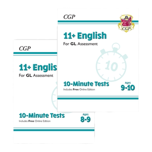 英国CGP原版11+ English GL英语练习测试多组合 10-Min Tests Practice Assessment小升初学习指南趣味练习思维培养7-11岁附在线版
