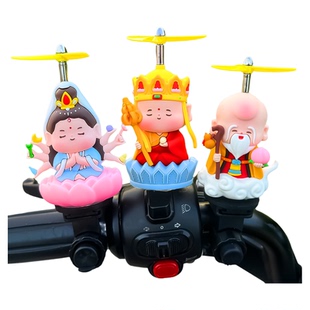 Q版神仙玉帝王母观音佛汽车载摆件电动车自行摩托头盔装饰品公仔