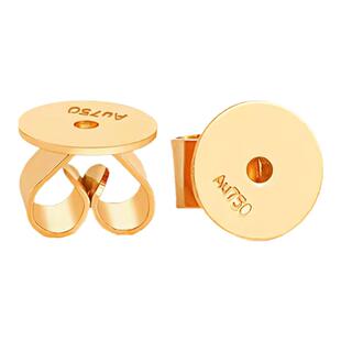 18K金纯金耳堵防掉耳钉扣耳避迫耳钉后塞子AU750耳饰配件黄金耳堵