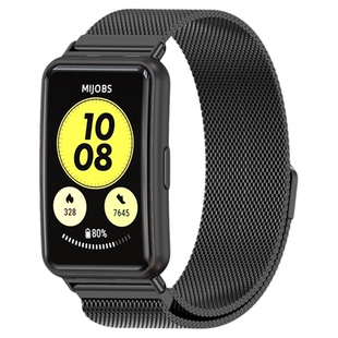 适用华为FIT3/4/4pro表带华为手表fit3表带专用华为fit3表带华为手环fit3表带智能冬天替换表链金属磁吸硅胶