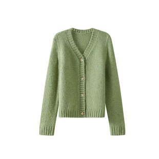 OSA欧莎气质小香风针织开衫女2025秋冬新款宽松显瘦亮丝毛衣上衣