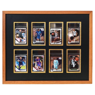 NBA球星卡评级卡砖收纳展示相框黑胡桃榫卯立体框防尘卡砖收纳框