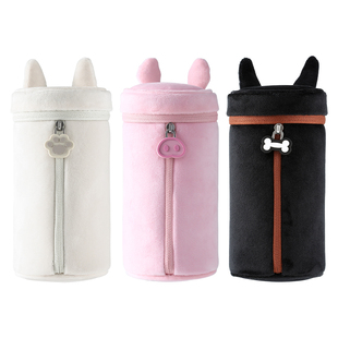 日本kokuyo国誉笔袋动物耳朵圆筒立式铅笔盒大容量笔筒初高中女生可爱高颜值文具盒创意造型收纳袋