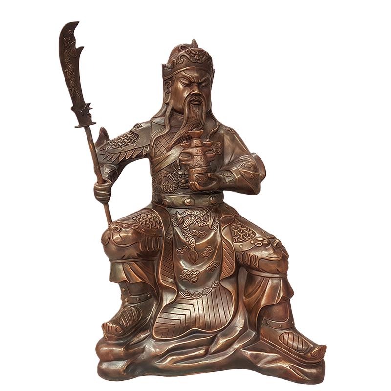 黄铜关公像摆件供奉神像摆件