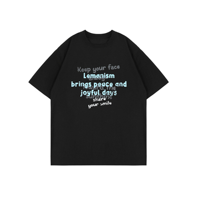 lemanism美式潮流260g重磅轻氧棉防晒模糊字母短袖T恤男2026夏季