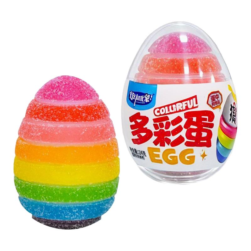 多彩蛋彩虹水果味软糖趣味蛋凝胶软糖/果味糖/凝胶糖