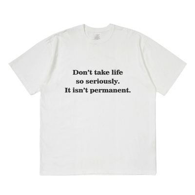 It isn't permanent.短袖t恤夏季设计感小众情侣男女宽松圆领上衣