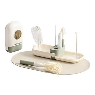 便携式硅胶奶瓶刷婴儿专用宝宝奶嘴刷吸管清洁刷套装旅行晾干收纳