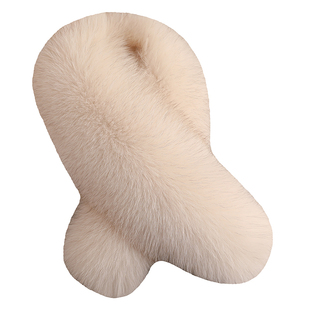 韩国贵牌雪地蓝狐奢华狐狸毛围巾女士围脖皮草大衣领子帽条披肩