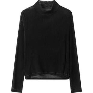 播商场同款半高领网纱T恤内搭女冬新款气质正肩打底衫BDR4YD3974