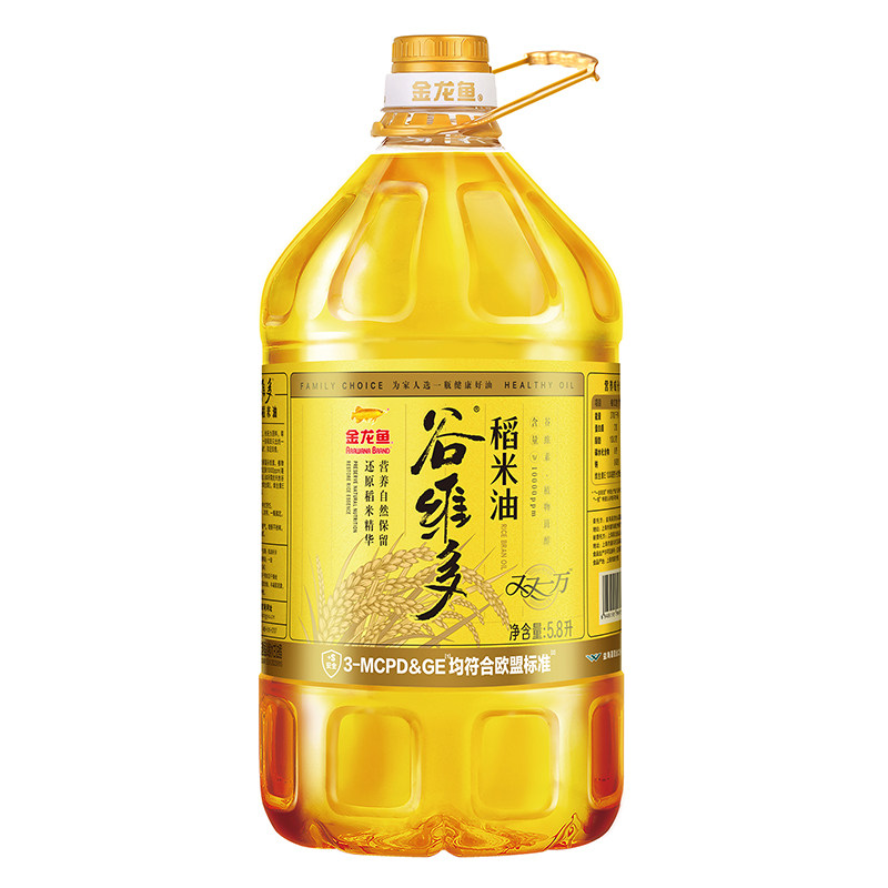 【小小疯直播间】金龙鱼谷维多双一万稻米油5.8L+400ML家用食用油