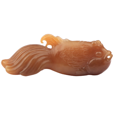 糖玉玉鱼梵峙和田玉金鱼