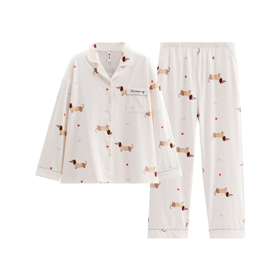 芬腾春秋季棉质抗菌长袖家居服女