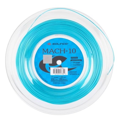 Solinco/索林科MACH-10网球线五角聚酯硬线球拍线大盘线蒂芙尼蓝