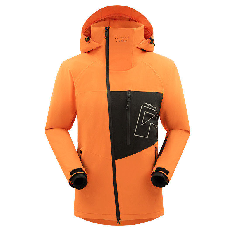 拓路者撞色拼接连帽保暖滑雪服男
