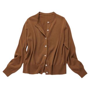 Say Ya【幻】本心如初 休闲纯色圆领系扣羊绒短开衫 正肩/显瘦