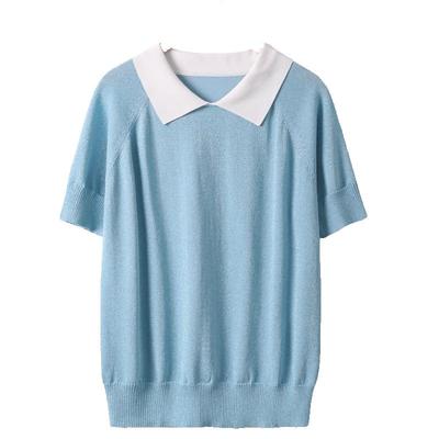 新款女装夏季闪烁亮丝针织衫百搭