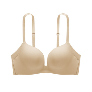 都市丽人无痕内衣女小胸聚拢显大胸罩光面无钢圈收副乳防下垂文胸