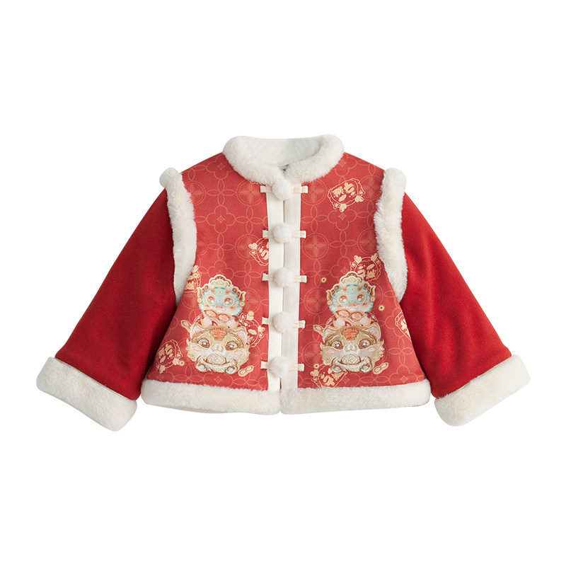 加绒加厚冬季男童汉服套装新年装