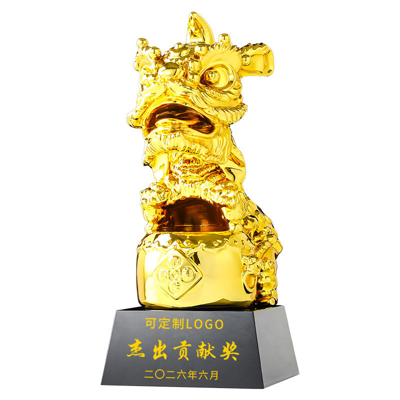 舞狮奖杯醒狮摆件狮王争霸赛奖牌