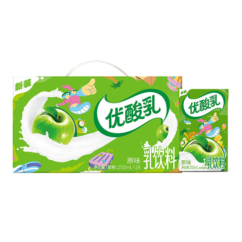 伊利优酸乳24盒原味草莓味