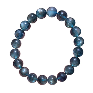 天然巴西星光海蓝宝单圈手链云母绿柱石水晶手串饰品男女款送礼物