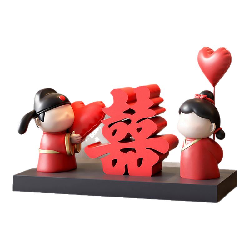 新郎新娘可爱摆件婚房装饰品