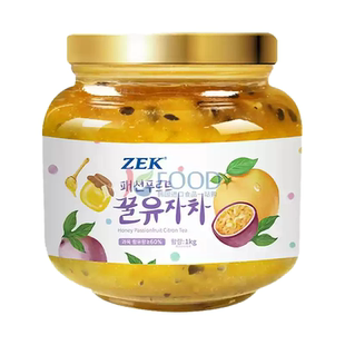 韩国进口ZEK蜂蜜百香果茶红柚果肉罐装冲饮方便即饮水果茶柚子茶