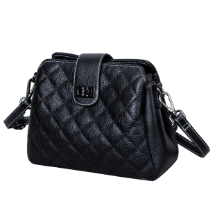 真皮斜挎包包女式2025新款时尚高级感小香风菱格女款单肩包女包