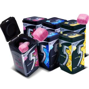 5口香糖弹立方无糖大瓶装40g多口味6瓶盒装清新口气糖果零食囤货