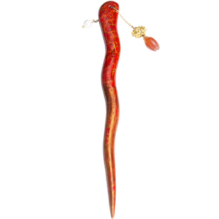 donguan冬官大漆发簪原创女士简约流苏新中式复古高级素雅 垂莲簪