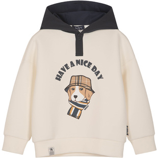 hazzys哈吉斯童装男童卫衣秋新莱卡弹力休闲连帽上衣