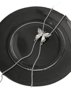 辣妹蝴蝶自由调节项链女小众轻奢