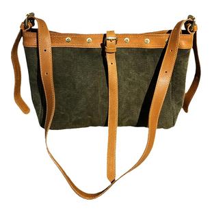 背出松弛感~!复古真皮单肩女包斜挎包休闲牛皮大包男女帆布包潮